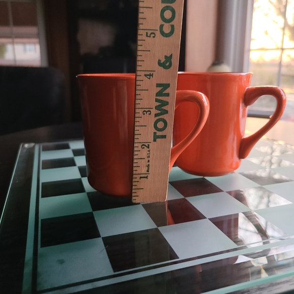 Orange Ceramic Coffee Mug Set Of 2 - Picture 3 of 9